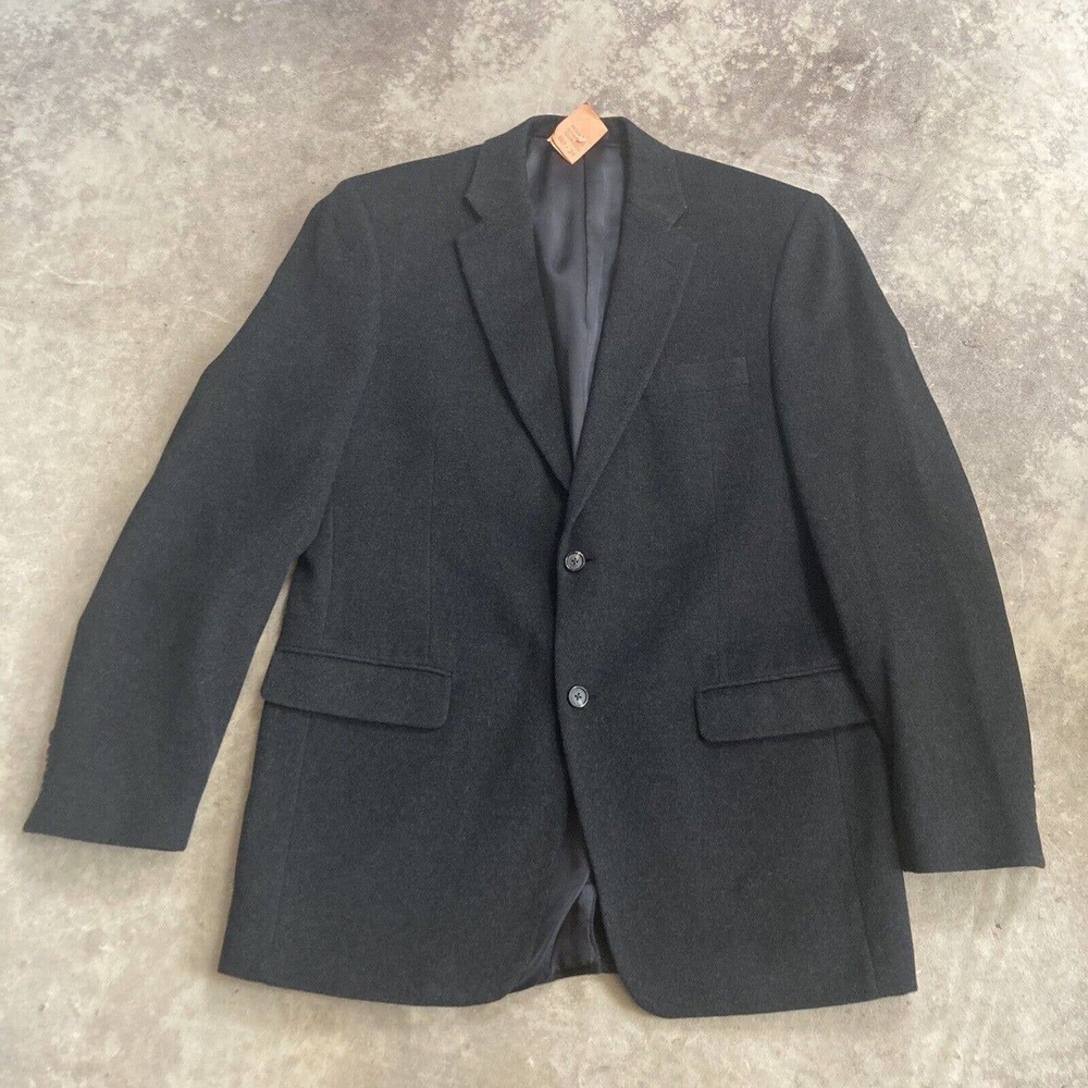 Claiborne Blazer Jacket Mens Size 42L Gray Wool Silk Cashmere Blend Lined